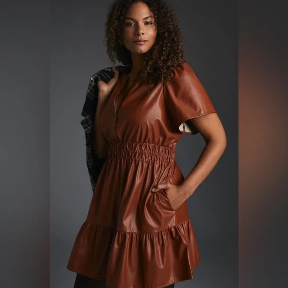Anthropologie The Somerset Mini Dress Faux
Leather Edition - Picture 7 of 7